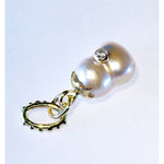 14ky Baroque Pearl Charm w/ Diamond