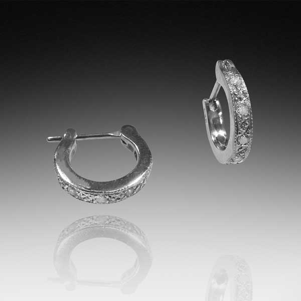 Small Pave Hoops