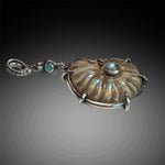 Ammonite Charm w/ Moonstone & opal