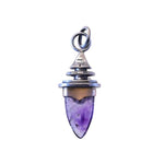 Elongated Amethyst Gold and Silver Charm