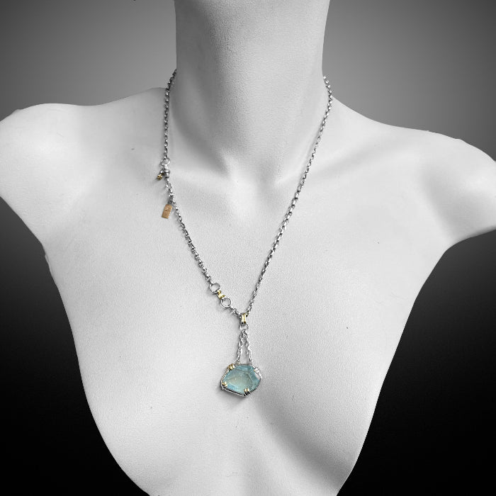 Aquamarine Assymetrical Necklace