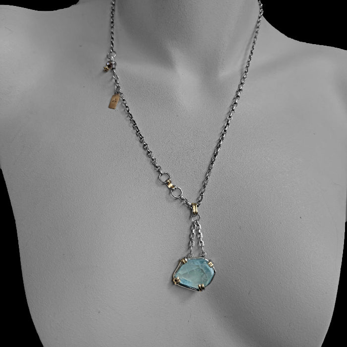 Aquamarine Assymetrical Necklace