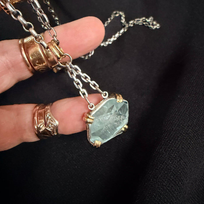 Aquamarine Assymetrical Necklace