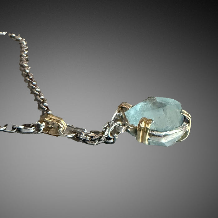 Aquamarine Assymetrical Necklace