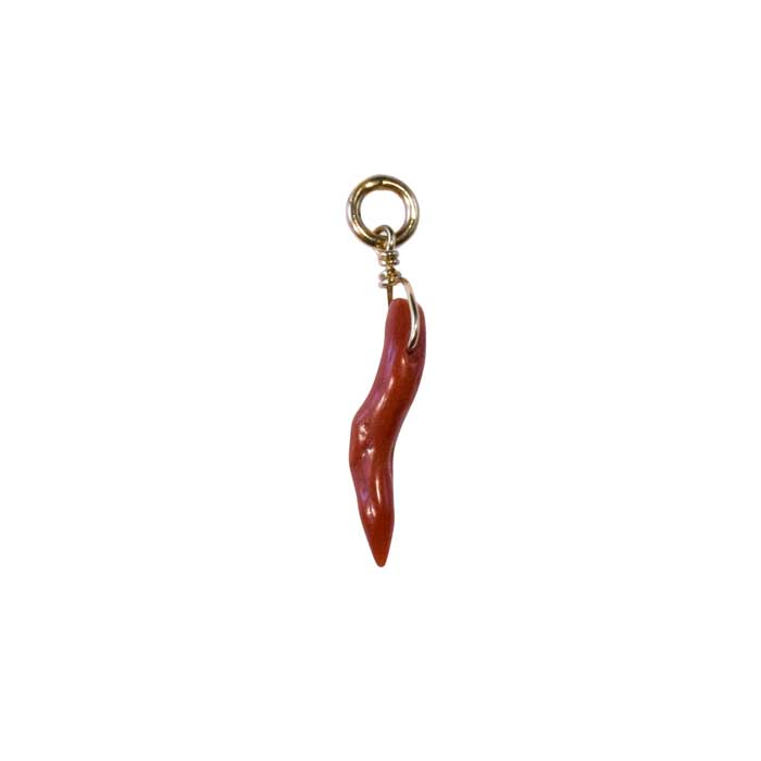 Vintage Coral Italian Horn Charm