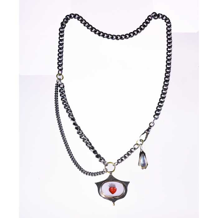 Flaming Heart Intaglio Necklace