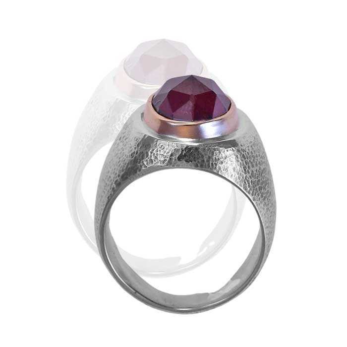 Faceted Garnet Ring