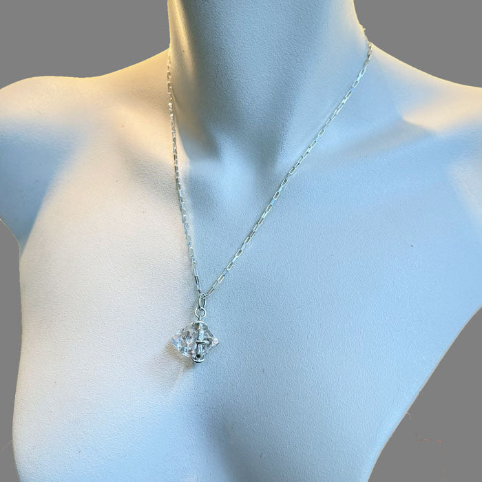 Silver Herkimer Diamond Necklace