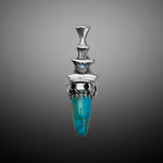 Large Turquoise Bullet Charm with Moonstone