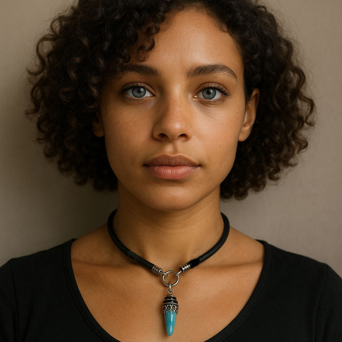 Turquoise or Lapis Bullet Stone Charms