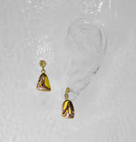 Gold Yellow Fordite Earrings