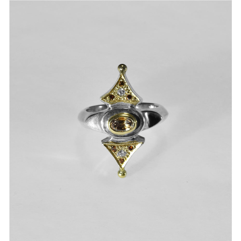 Sterling and 18ky Gold Imperial Topaz Ring