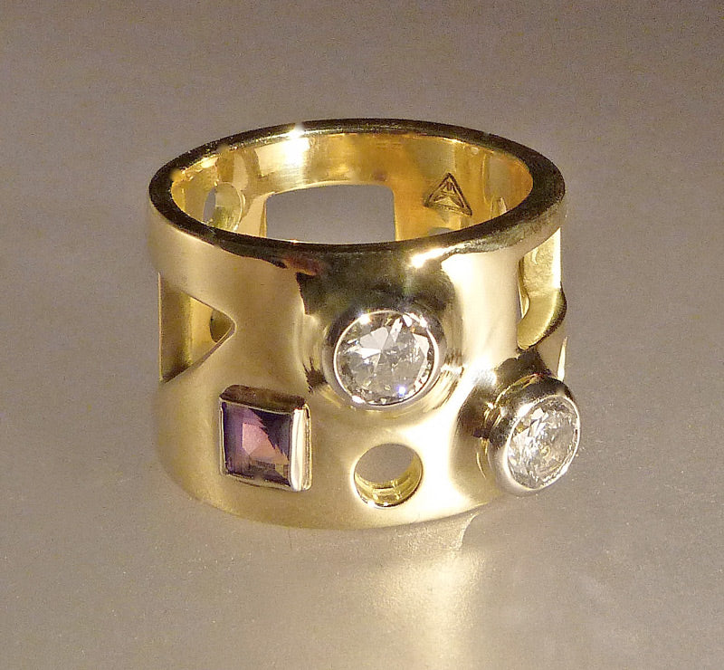 Commission: DIAMOND MONDRIAN RING