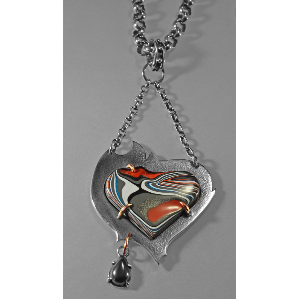 Fordite Heart Necklace