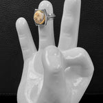 Round Gold Ore in Agate Ring