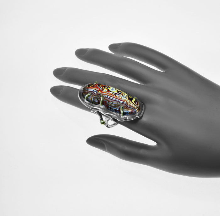 X-Large Oval Fordite Ring