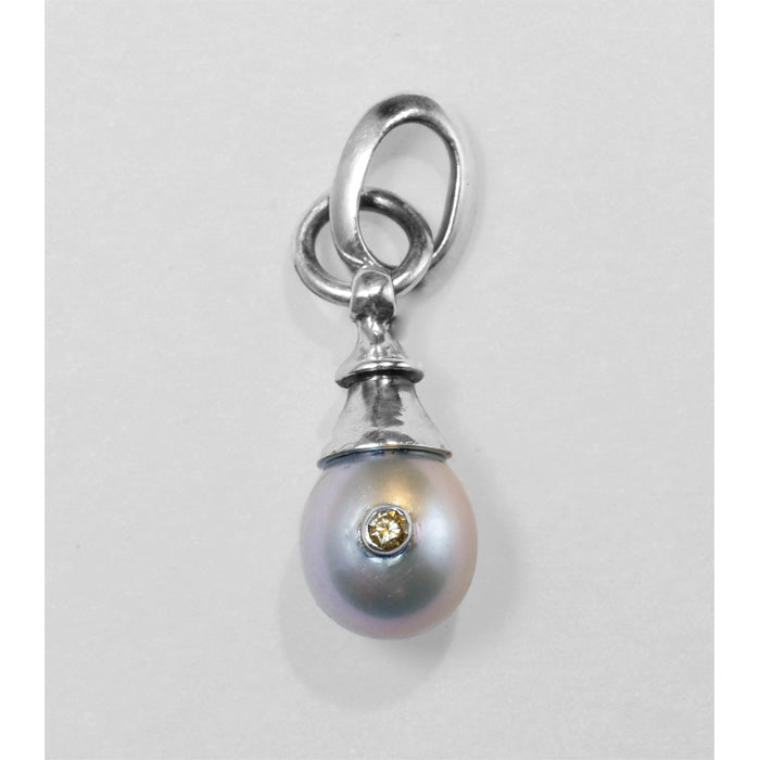 Pearl Charms w/ inset Diamonds