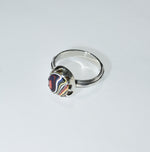 "Ring of Fire" 3 Small Fordite Rings