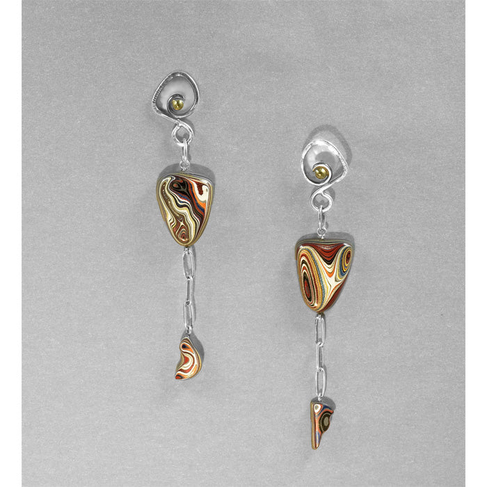 Triangle Fordite Earrings